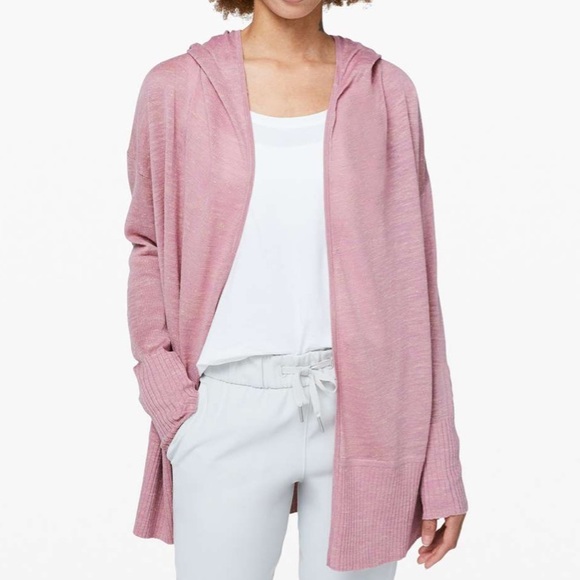 lululemon athletica Sweaters - Lululemon • Calm and Collected Heathered Vintage Mauve Wrap Cardigan